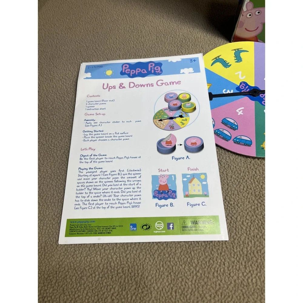 Peppa Pig Ups and Downs Game Jumbo 2 1/2 Foot Game Board TCG 2-4 Players‎
